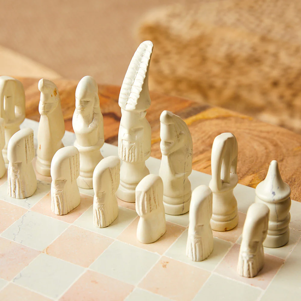 Africa Soapstone Carved Chess Set - Image 4