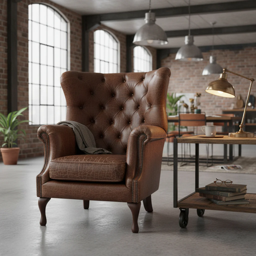 Albert Rub-off Leather Armchair - Image 10