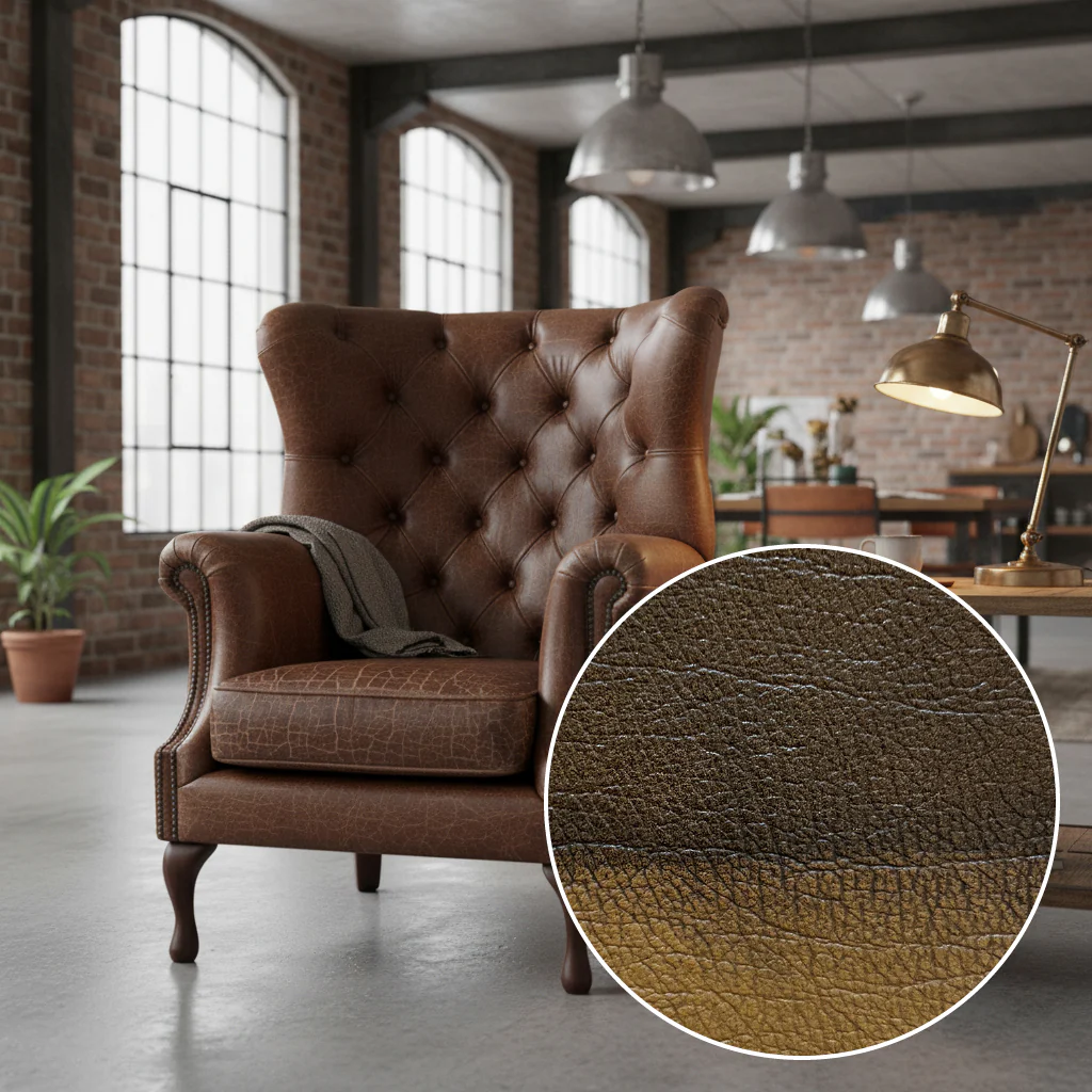Albert Rub-off Leather Armchair - Image 12