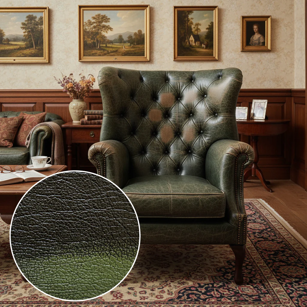Albert Rub-off Leather Armchair - Image 3