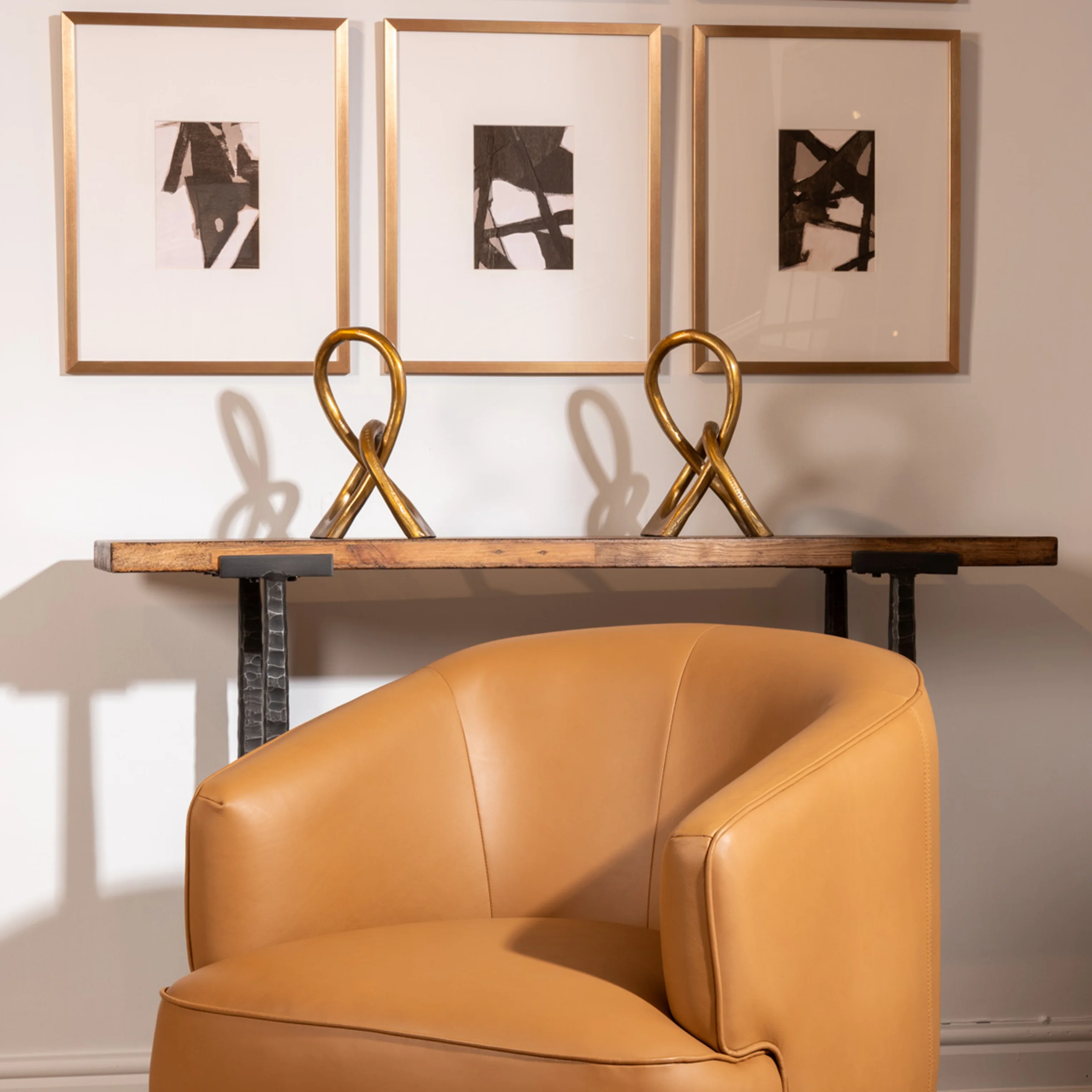 Antique Gold Loop Sculpture - Image 2