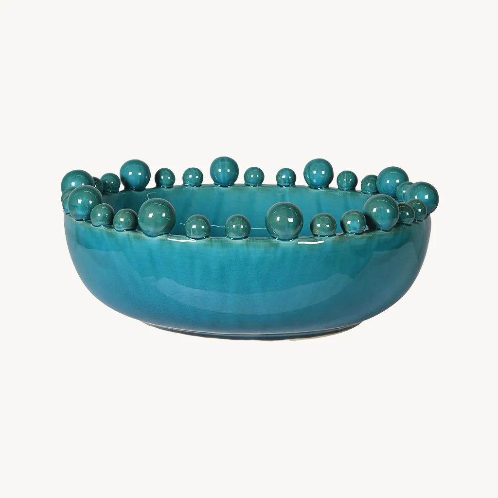 Aqua Ceramic Bobble Bowl - Image 2