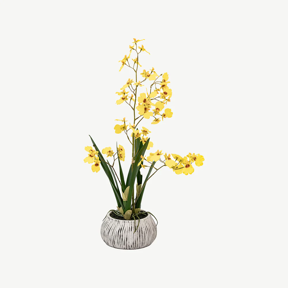 Artificial Orchid in Low Ceramic Pot - Image 3