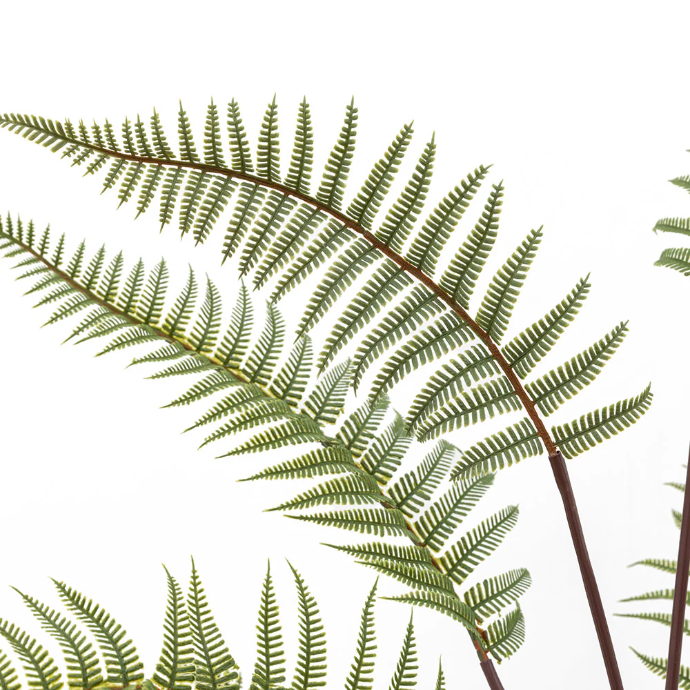 Artificial Tall Fern in Textured Grey Ceramic Pot - Image 3