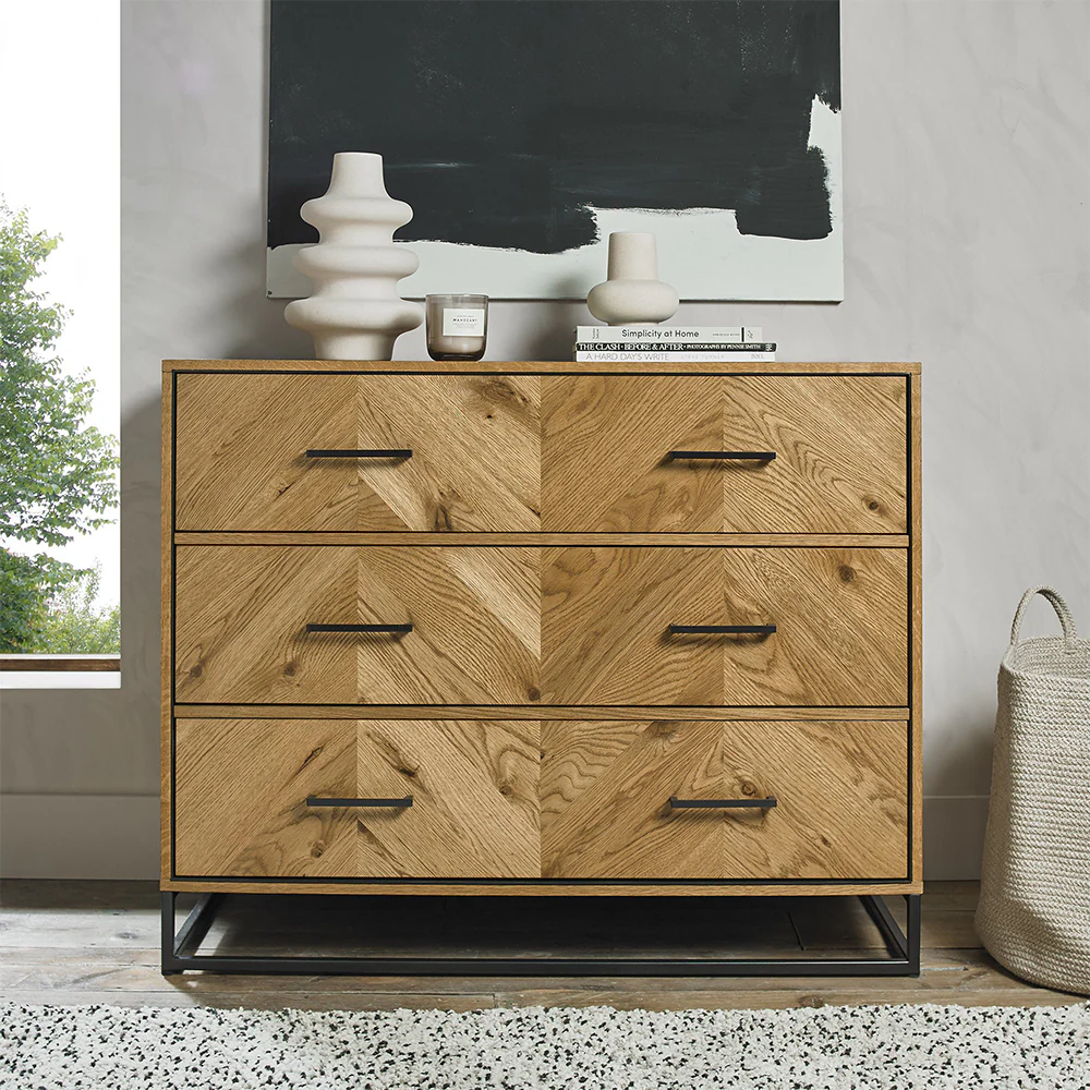 Birchwood Rustic Oak 3 Drawer Chest