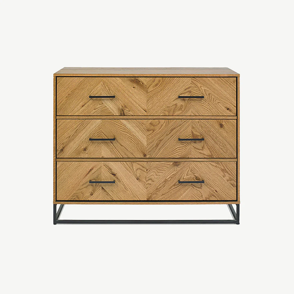 Birchwood Rustic Oak 3 Drawer Chest - Image 4