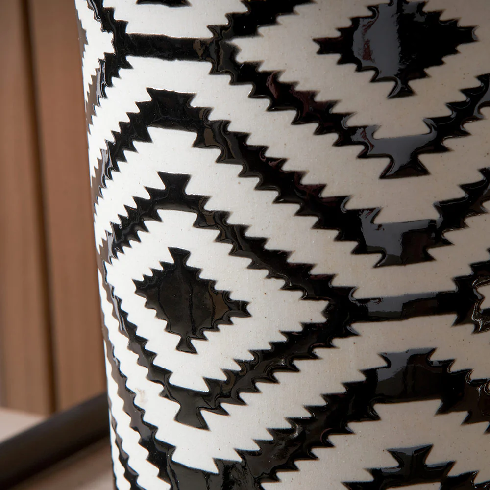 Black & White Ikat Table Lamp - Image 2