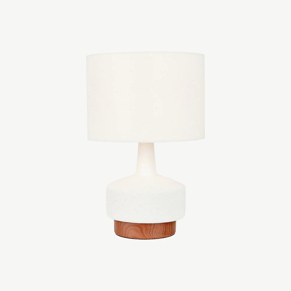 Wood Effect Textured Ceramic Table Lamp - Image 11
