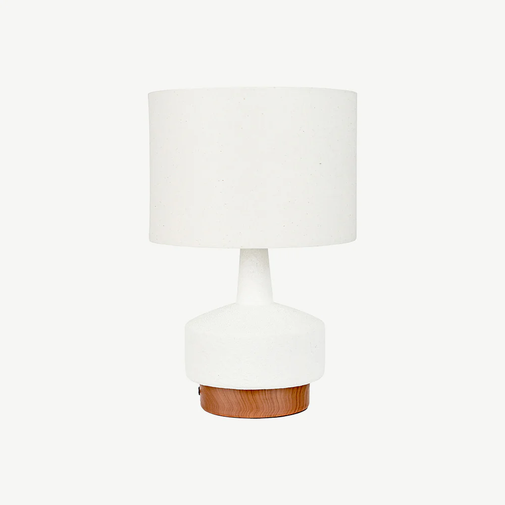 Wood Effect Textured Ceramic Table Lamp - Image 6