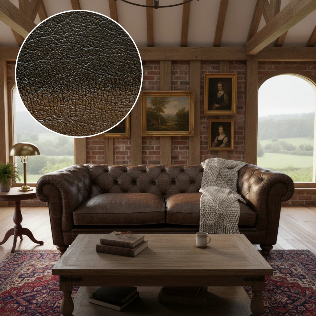 Britannia Rub-off Leather Sofa - Image 16