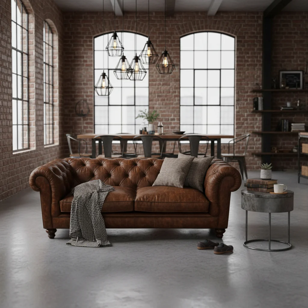 Britannia Rub-off Leather Sofa - Image 2