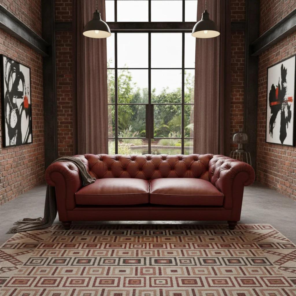 Britannia Rub-off Leather Sofa - Image 6