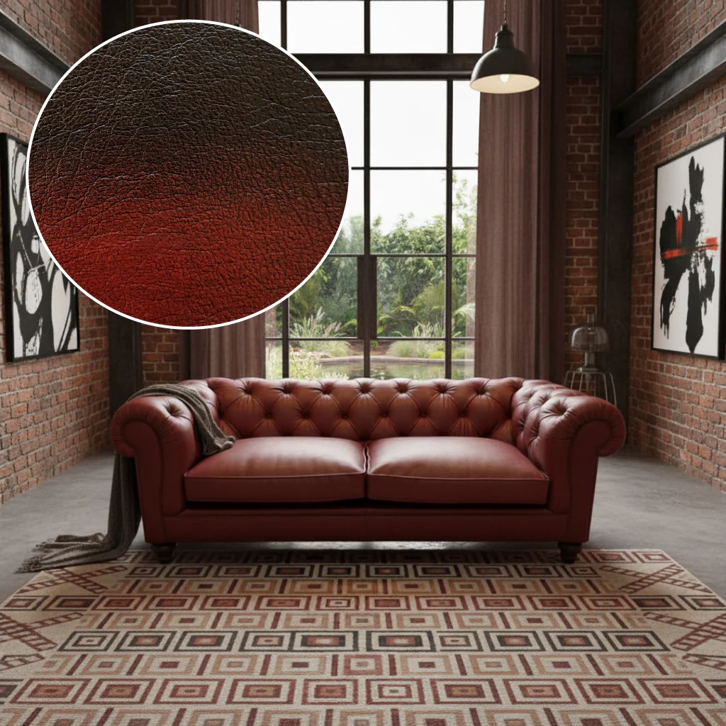 Britannia Rub-off Leather Sofa - Image 8