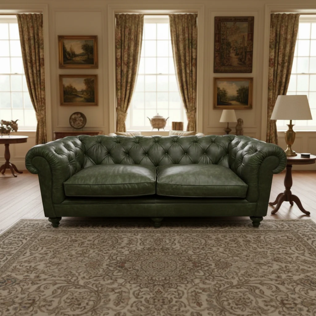 Britannia Rub-off Leather Sofa - Image 9