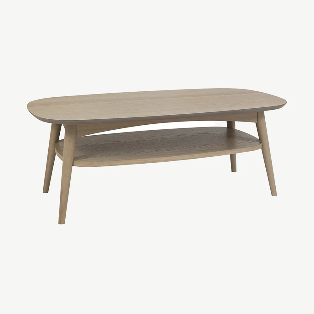 Brondby Scandi Oak Coffee Table with Shelf - Image 2
