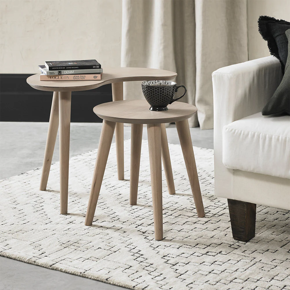 Brondby Scandi Oak Nest of Lamp Tables