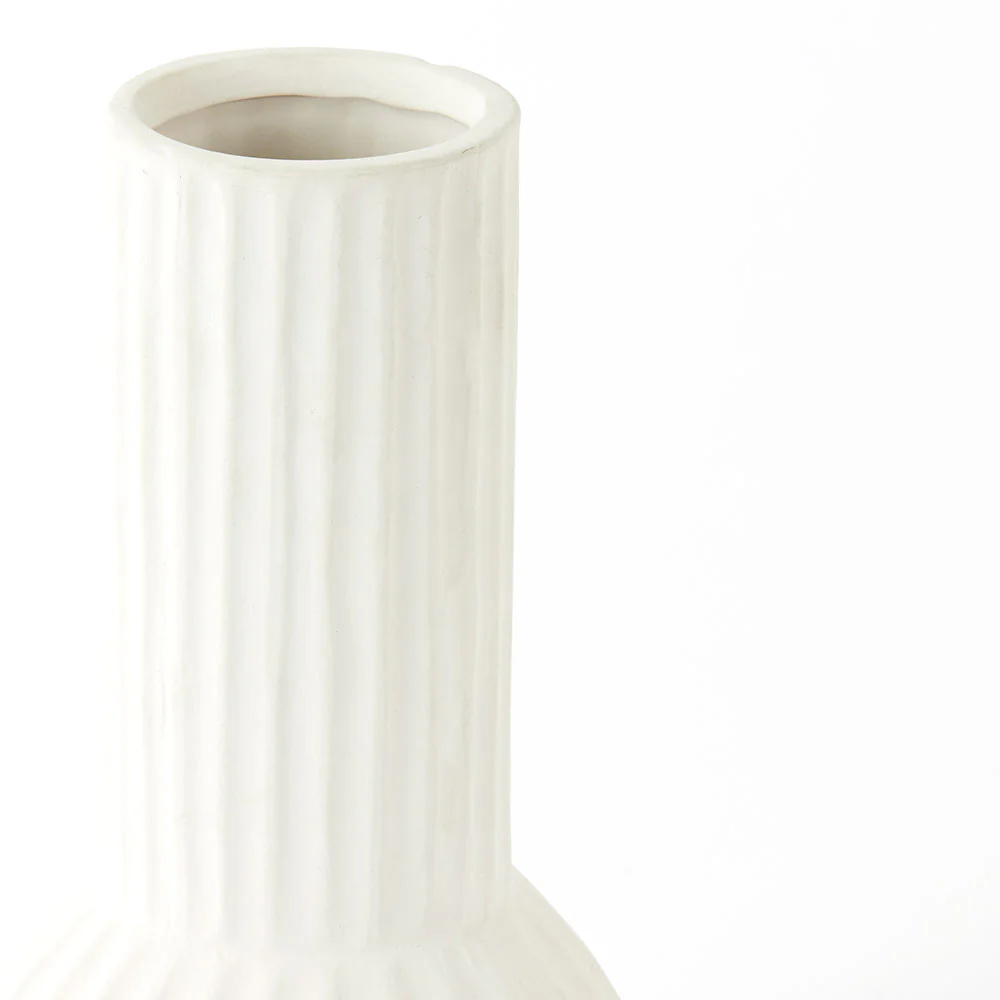 Cream Ribbed Vase - Image 5