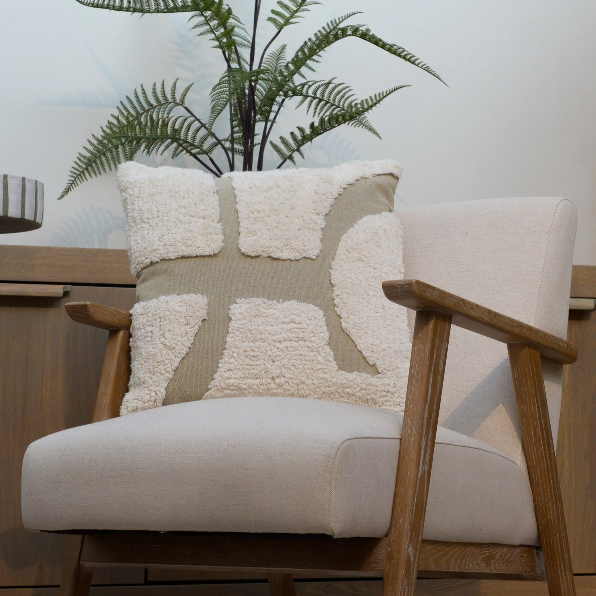 Cream & Sand Two Tone Cushion