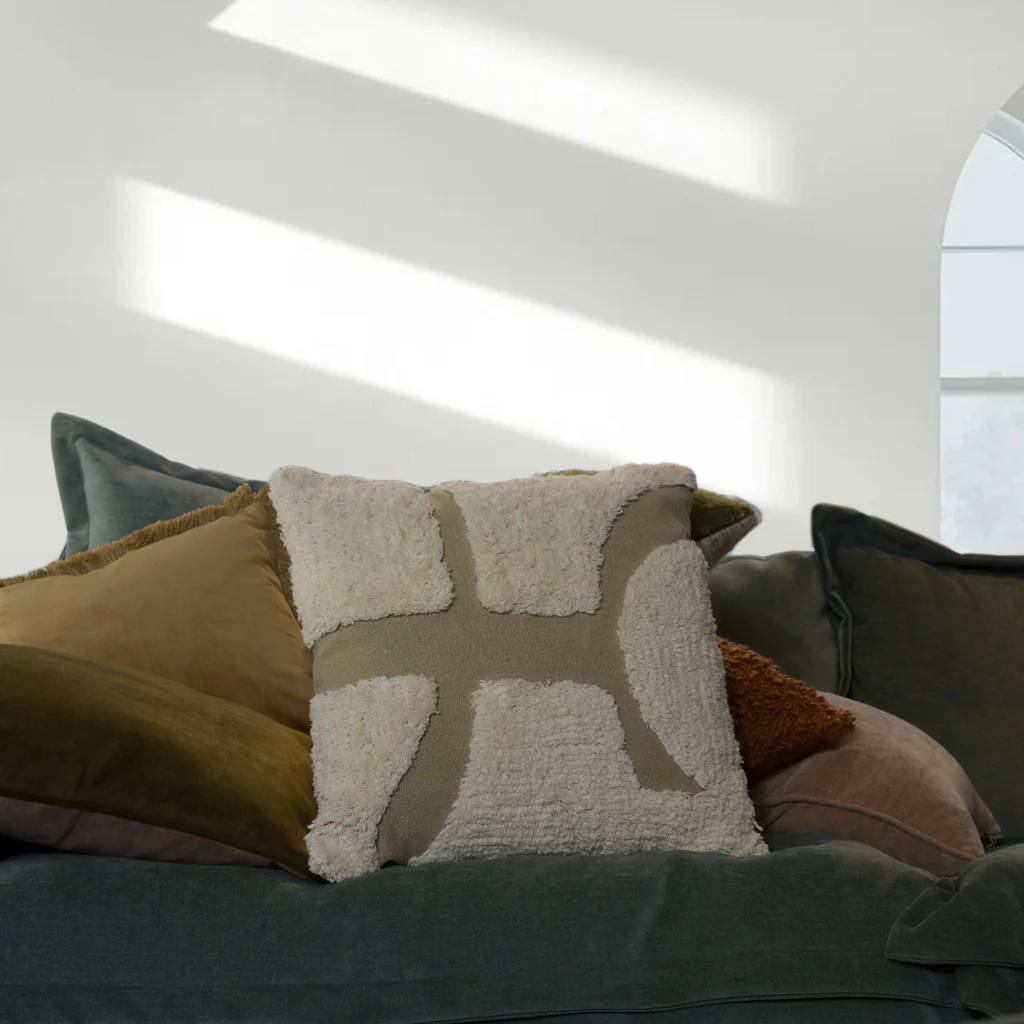 Cream & Sand Two Tone Cushion - Image 2
