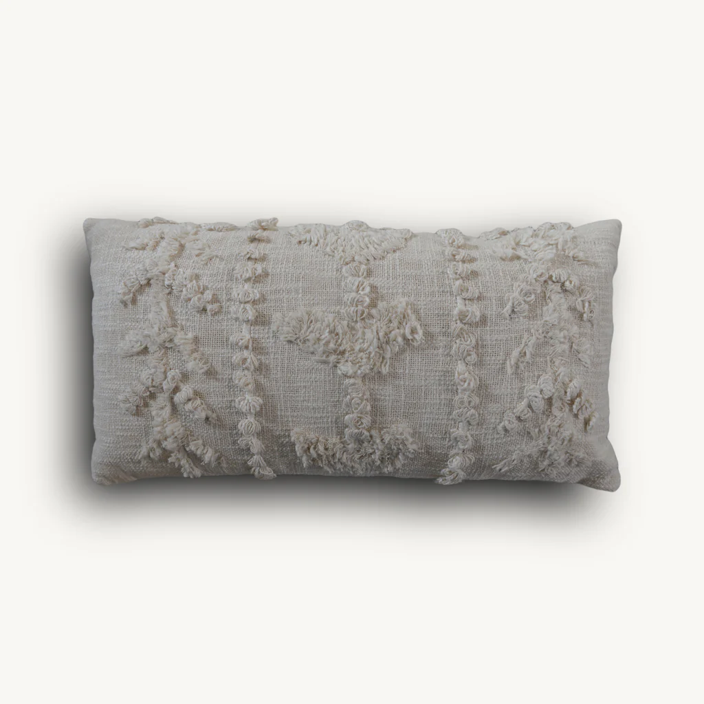 Cream Woven Bolster Cushion - Image 3