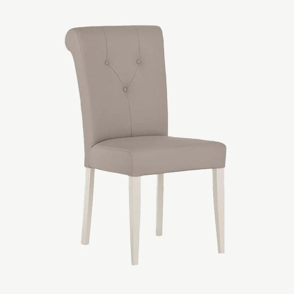 Dieppe Washed Oak & Grey Bonded Leather Chair - Image 3