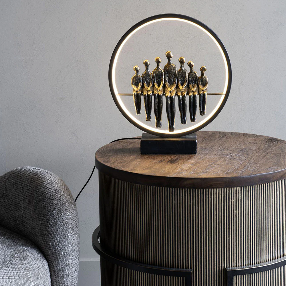 Bronze Family Light Sculpture - Image 2