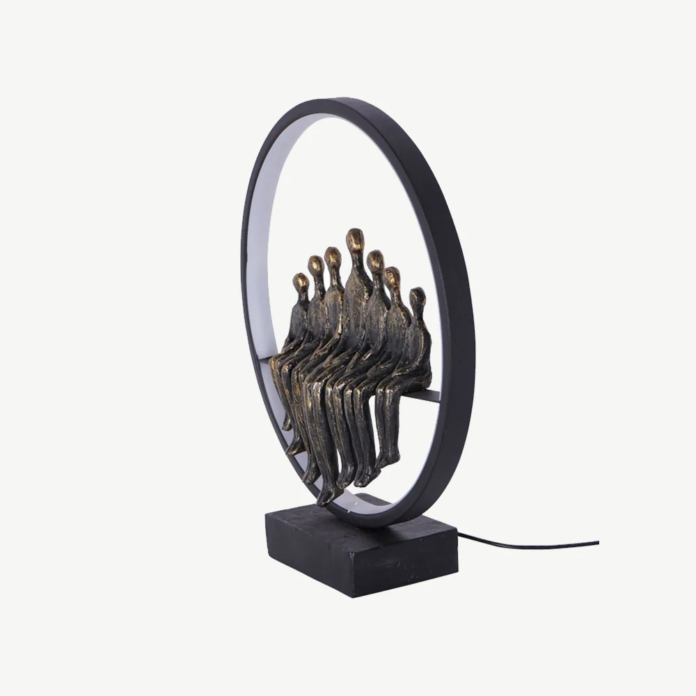 Bronze Family Light Sculpture - Image 5