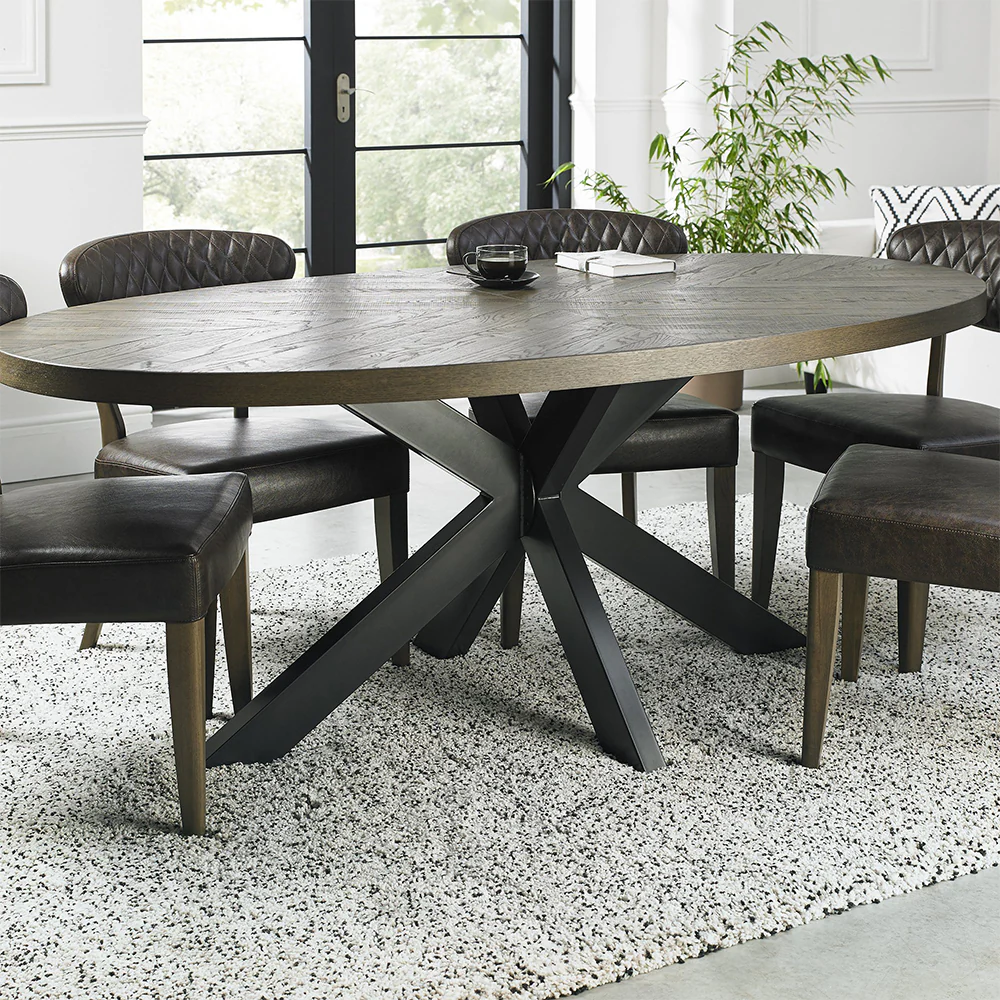 Glendale Fumed Oak 6 Seater Dining Table - Image 2