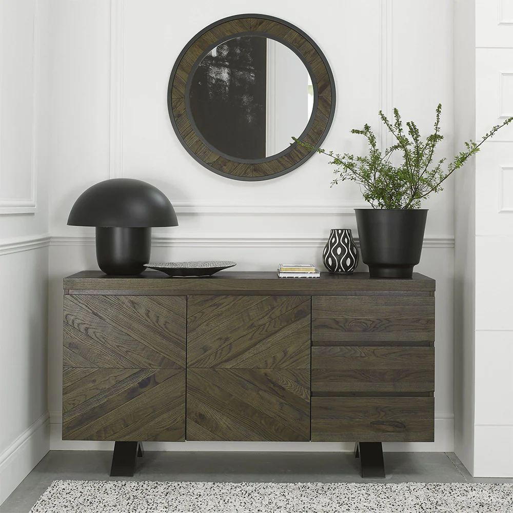 Glendale Fumed Oak Wide Sideboard