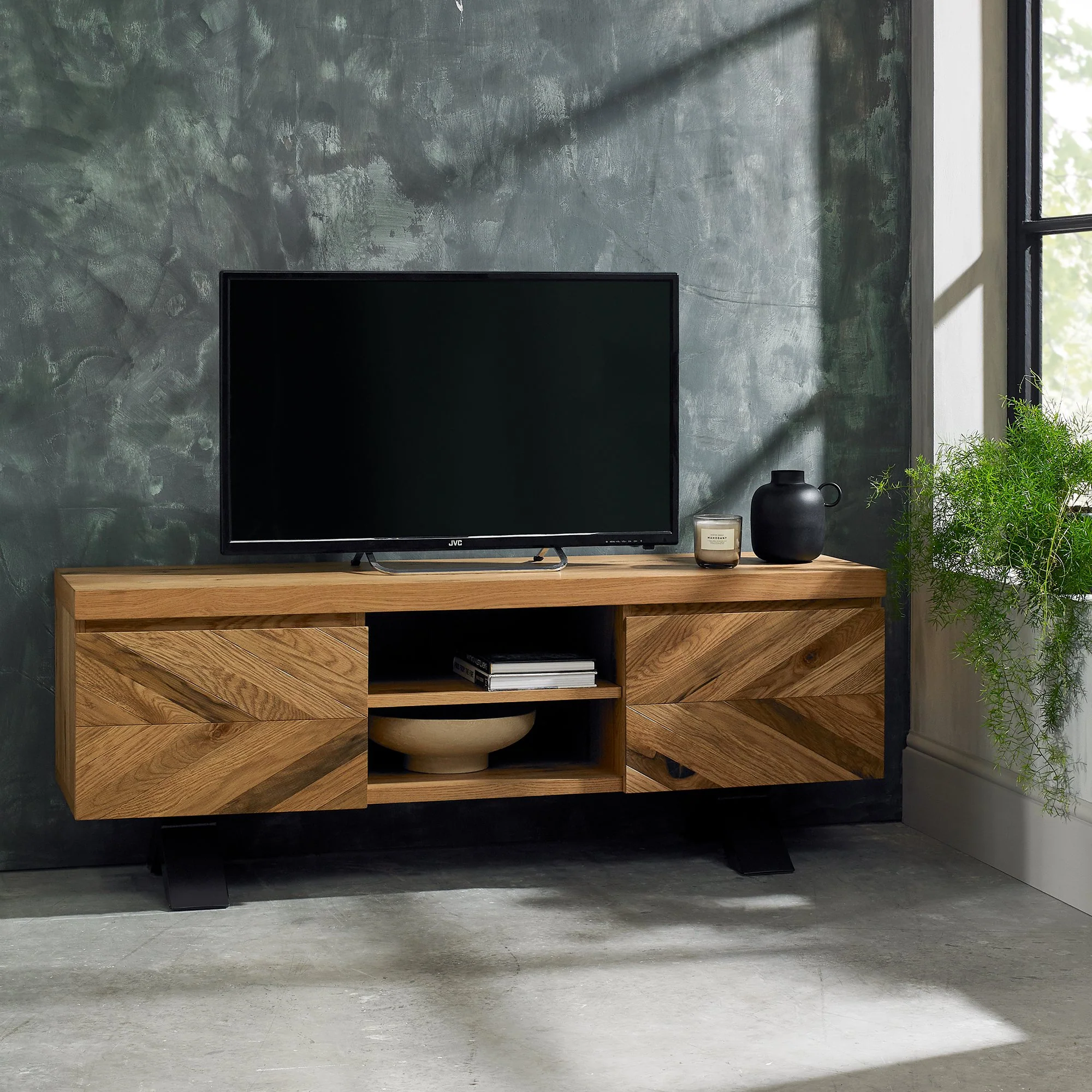 Glendale Rustic Oak Entertainment Unit