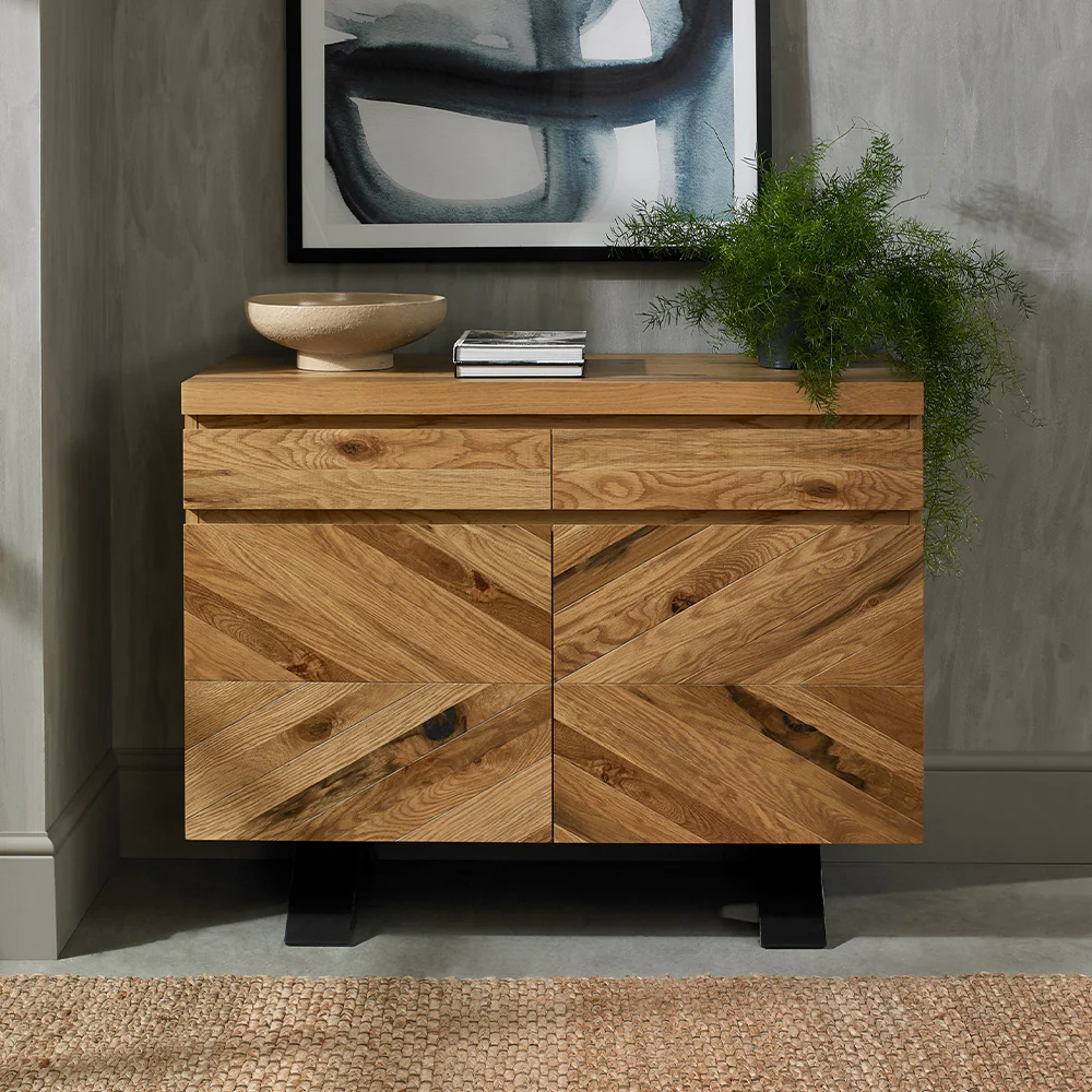 Glendale Rustic Oak Narrow Sideboard