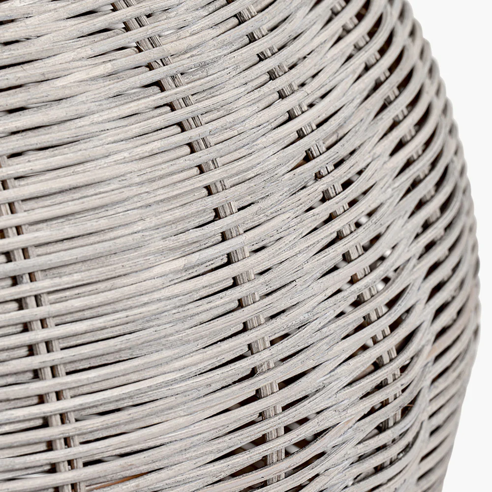 Grey Wash Rattan Table Lamp - Image 3