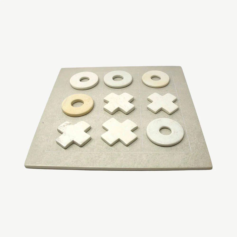 Hand Carved Soapstone Tic-Tac-Toe Game Set - Image 3