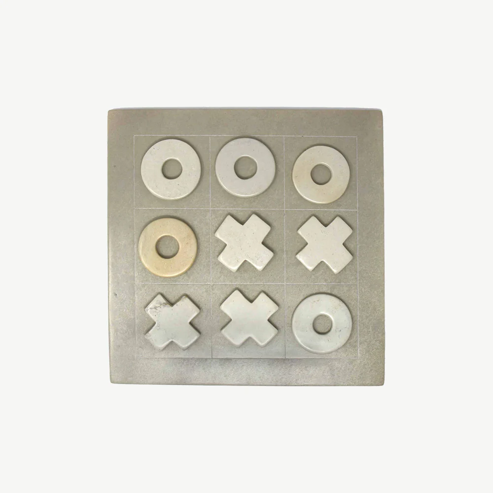 Hand Carved Soapstone Tic-Tac-Toe Game Set - Image 6
