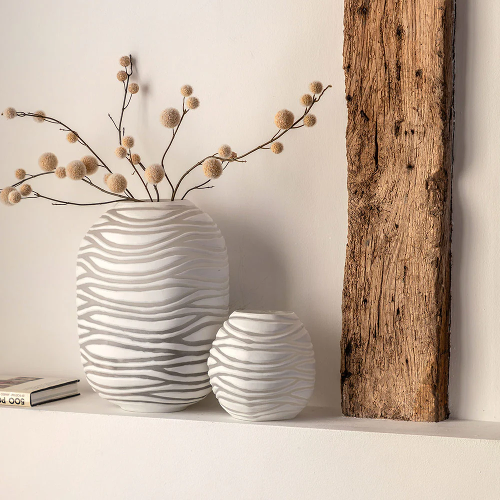 Handblown Carved Glass Vase - Image 3