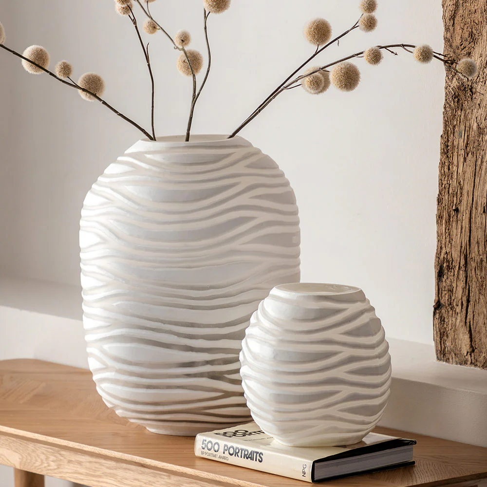Handblown Carved Glass Vase - Image 8