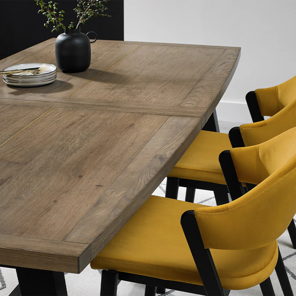 Highgate Weathered Oak 177-222cm Extending Dining Table - Image 2