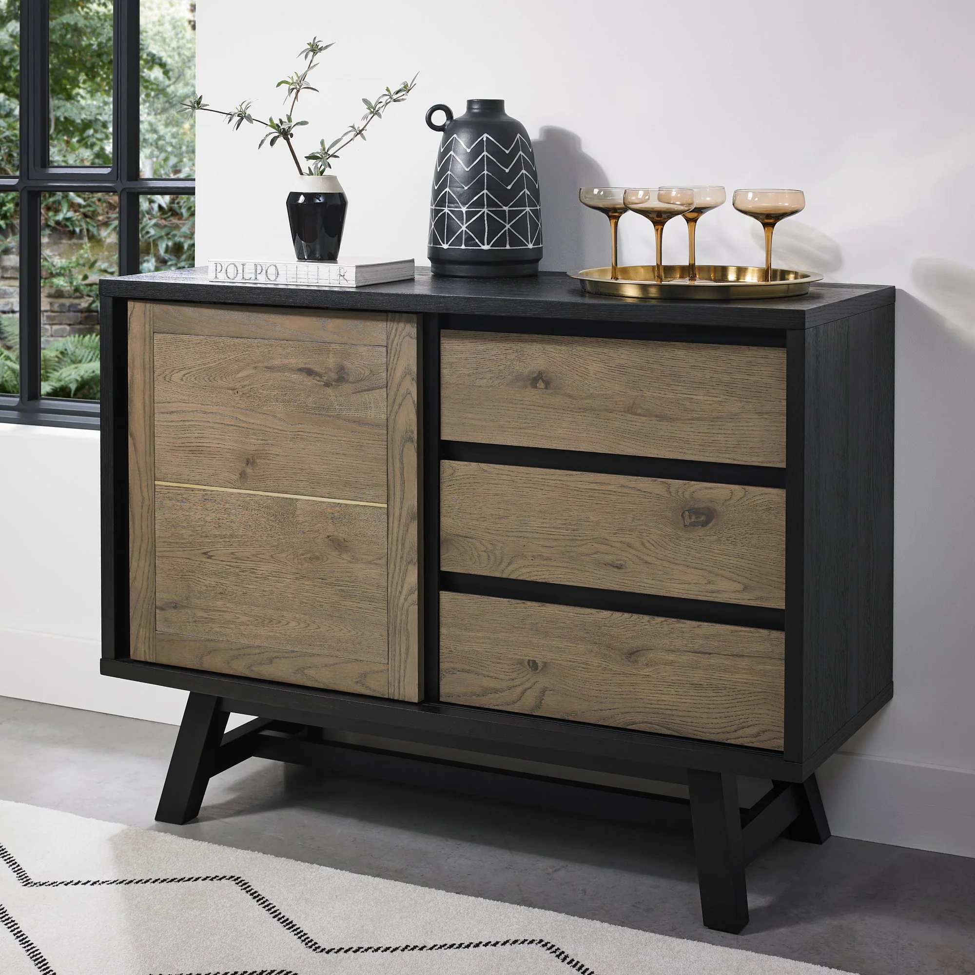 Highgate Weathered Oak Narrow Sideboard