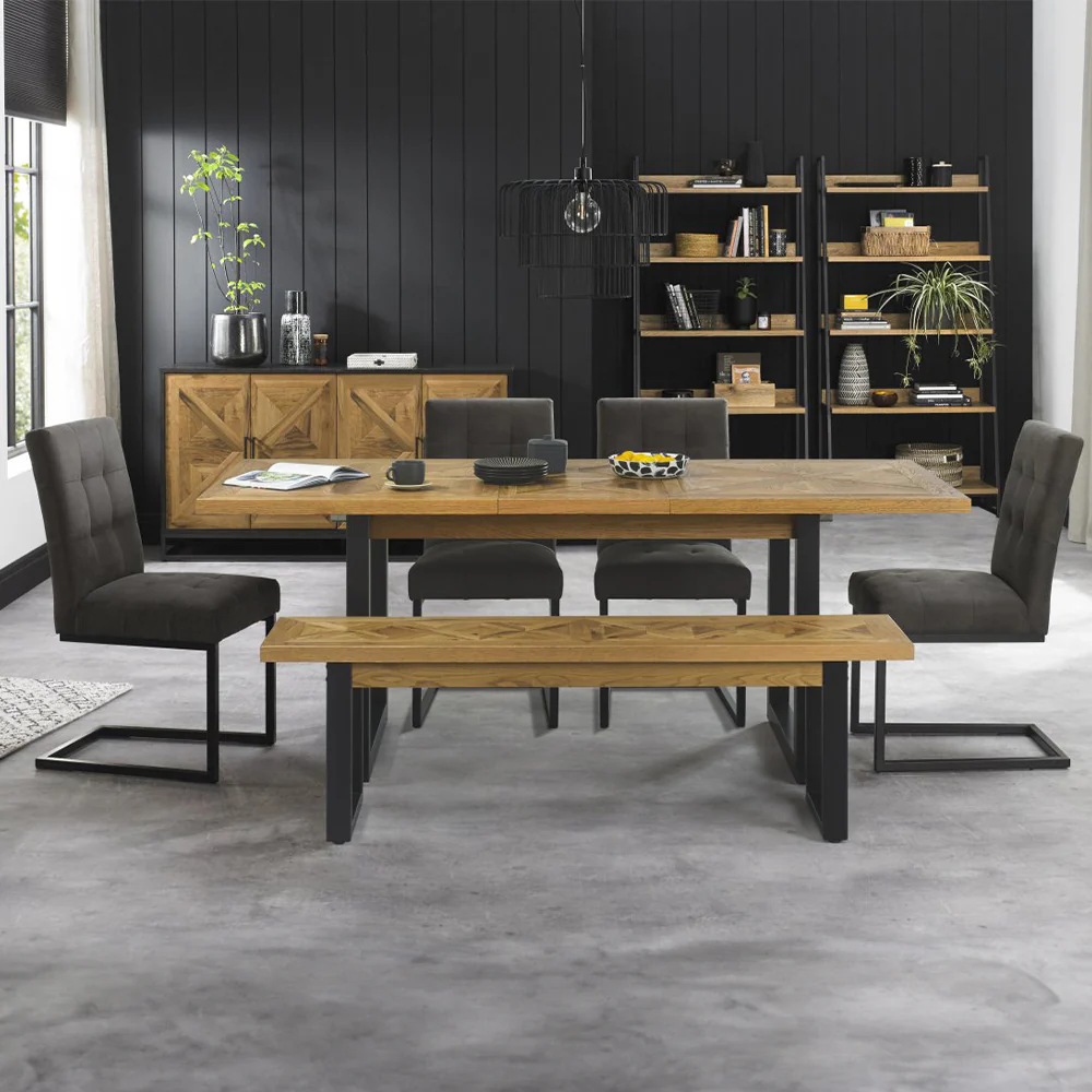 Hindon Rustic Oak Bench - Image 2