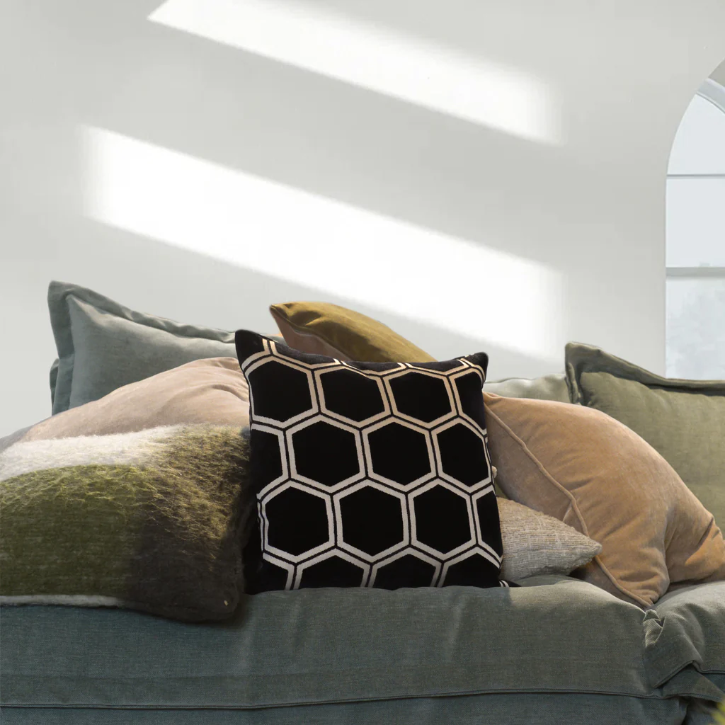 Ivory Hexagon Cushion - Image 2