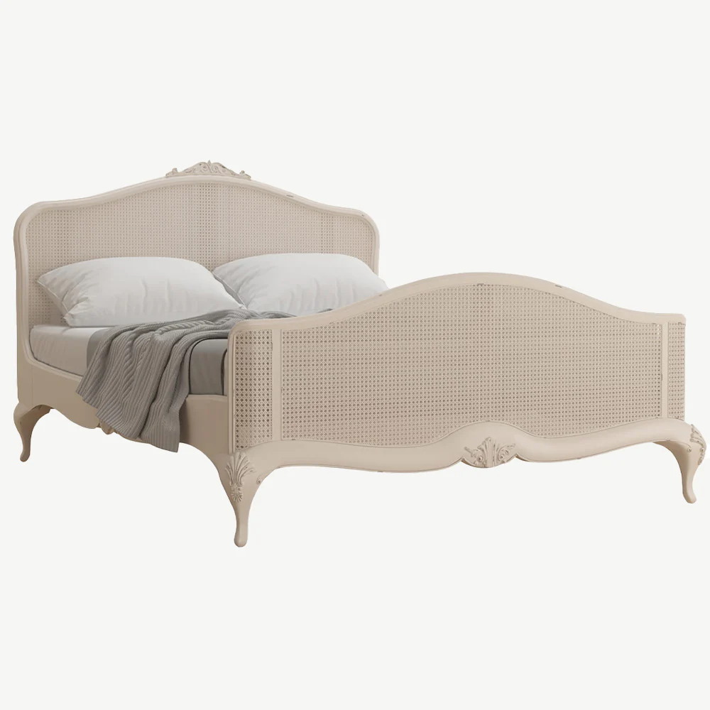 Ivory Rattan Bed - Image 3