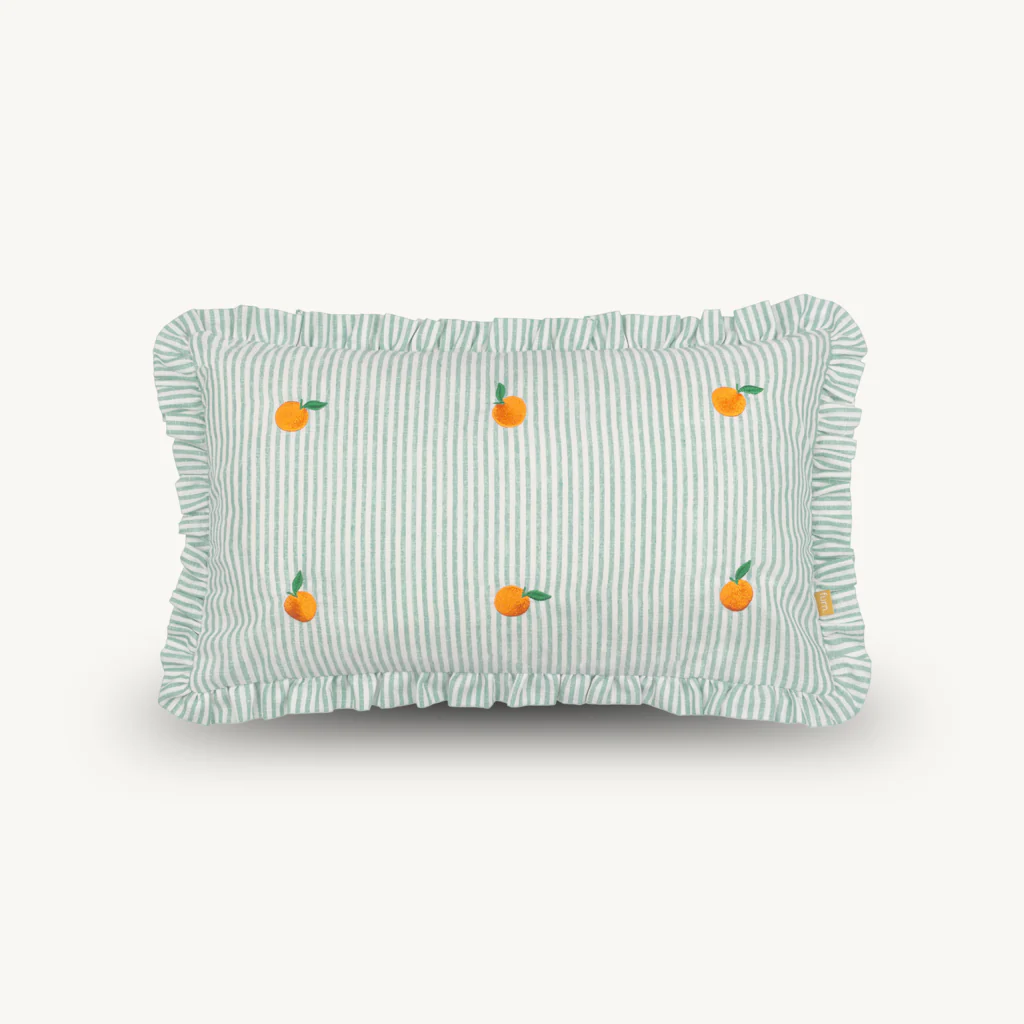 Luna Embroidered Ruffle Cushion - Image 12