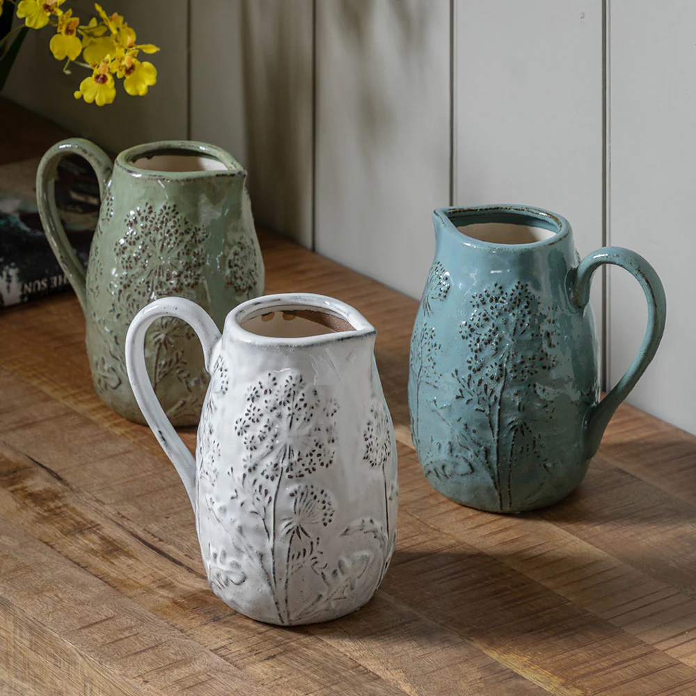 Meadow Embossed Ceramic Jug - Image 23