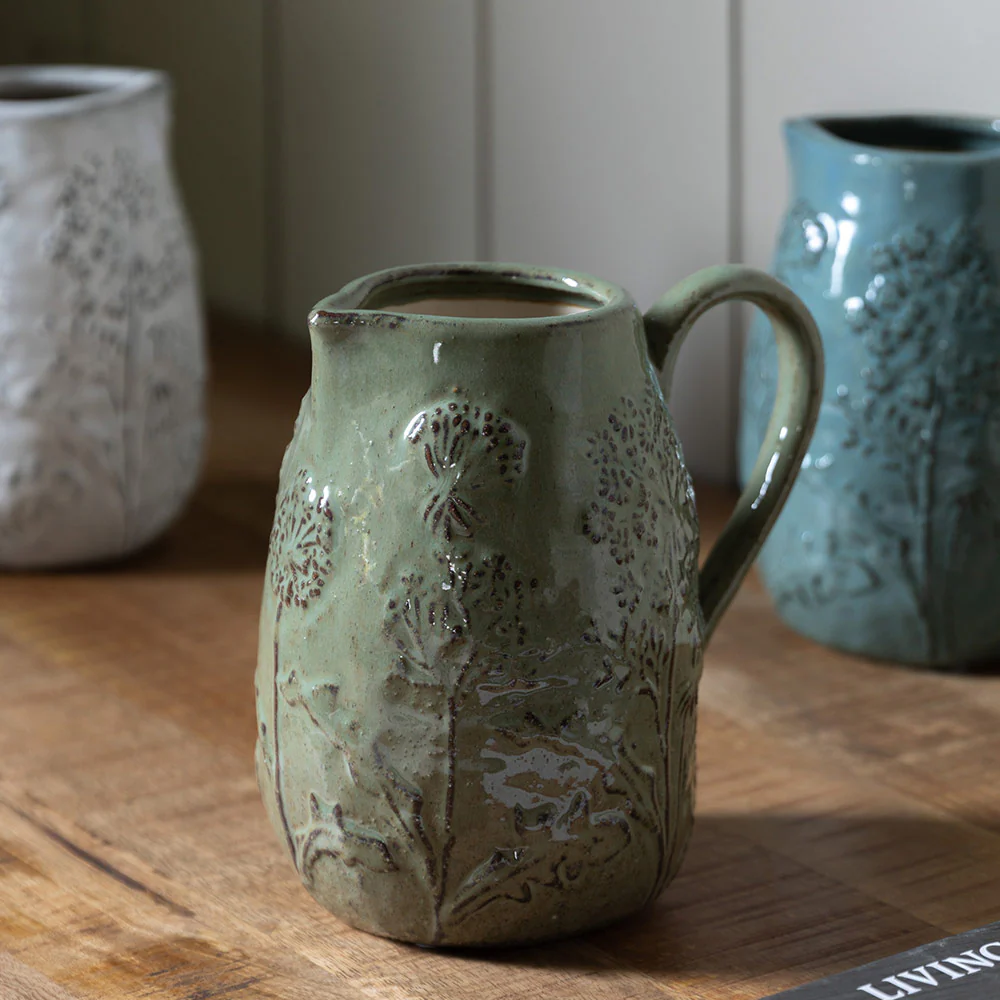 Meadow Embossed Ceramic Jug - Image 9
