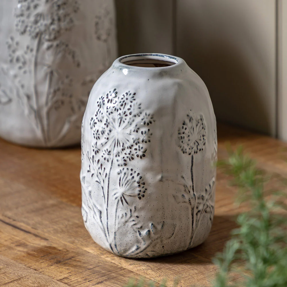 Meadow Embossed Ceramic Vase - Image 3