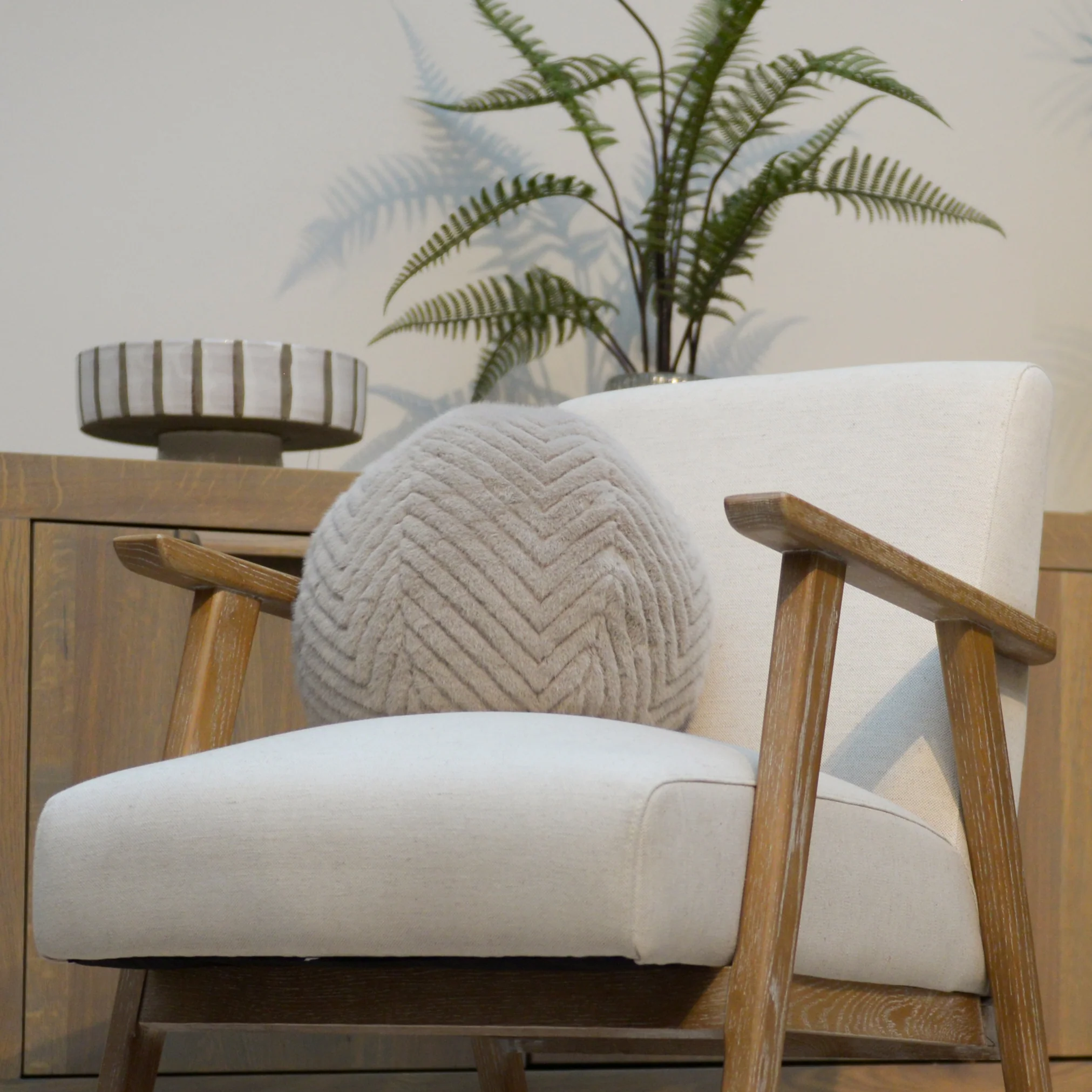 Mink Textured Fluffy Cushion Ball - Image 3