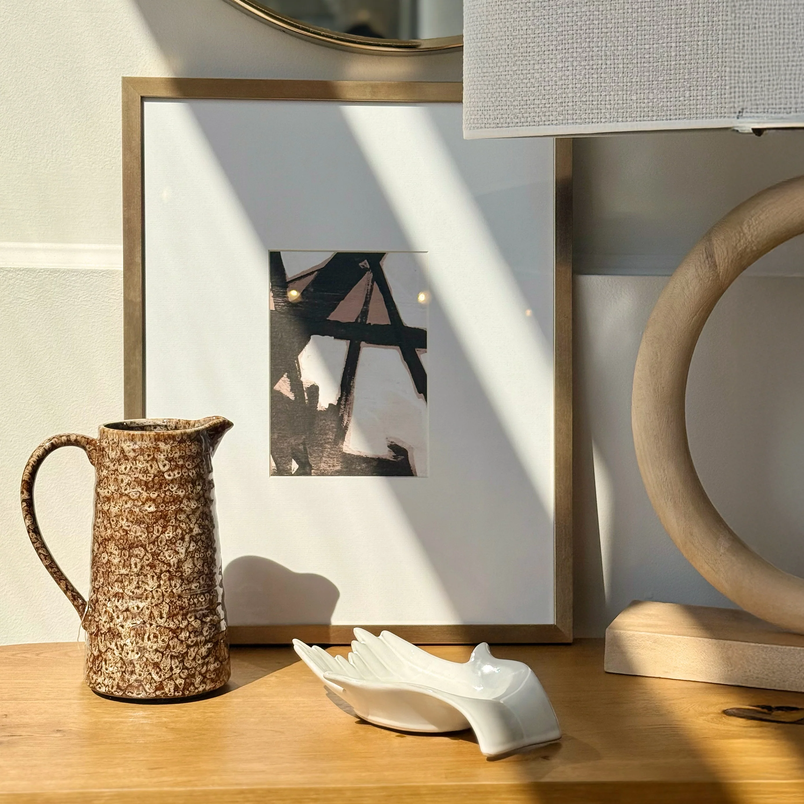 Mottled Brown Ceramic Jug - Image 4