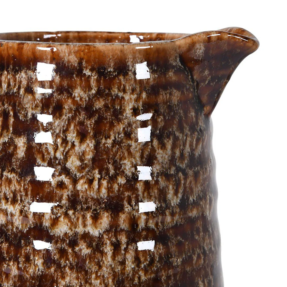 Mottled Brown Ceramic Jug - Image 6
