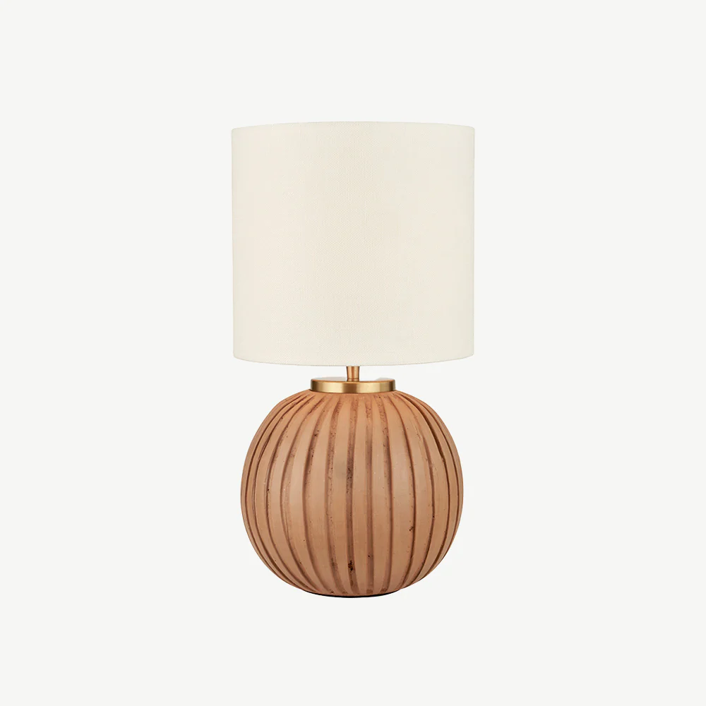 Natural Terracotta Textured Ball Table Lamp - Image 2