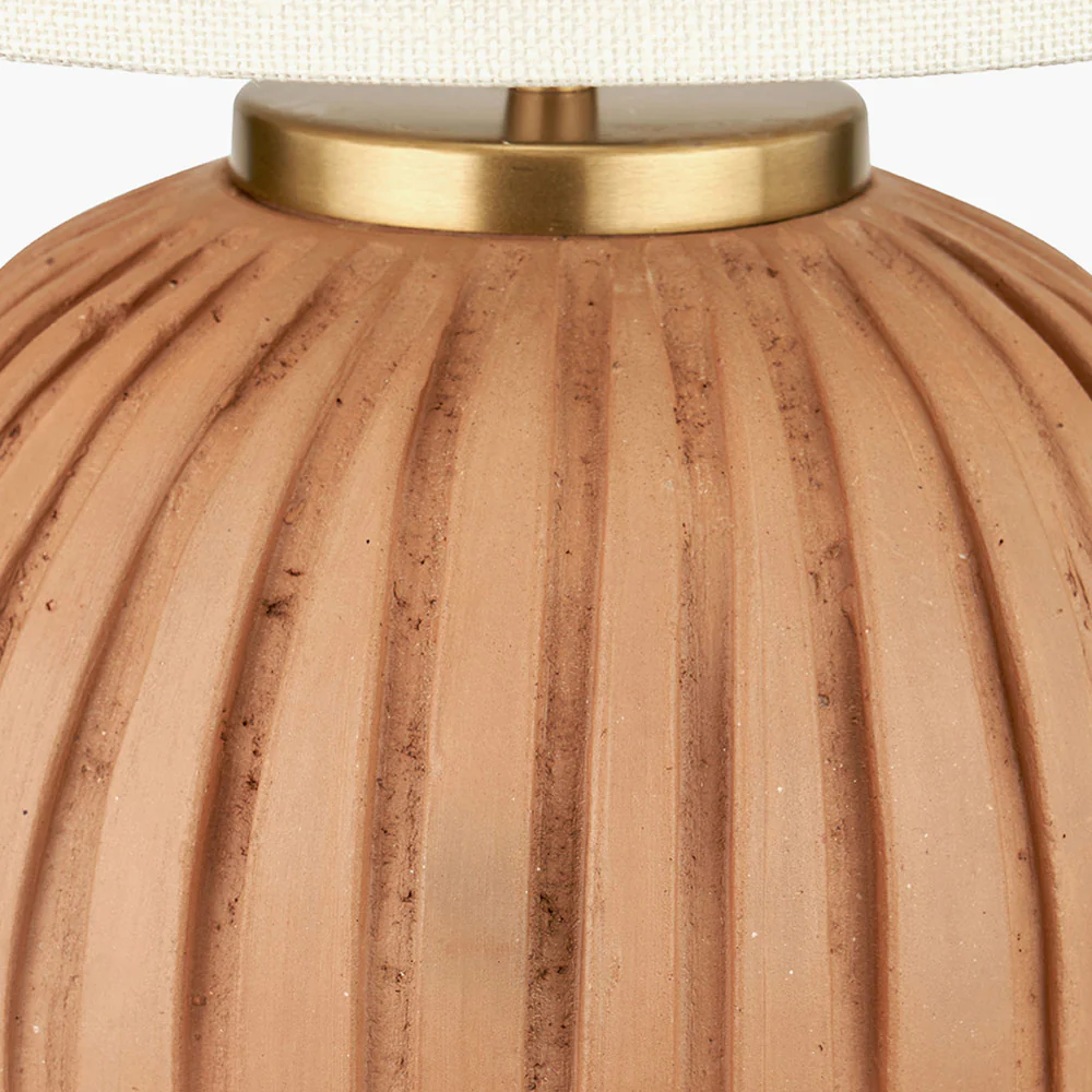 Natural Terracotta Textured Ball Table Lamp - Image 3
